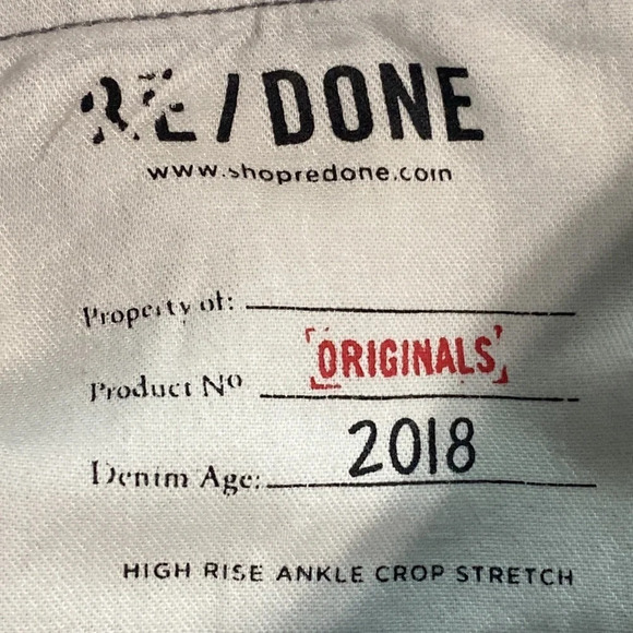 Re/Done Gray Camo High Rise Ankle Crop Button Fly Raw Hem Jeans Size 25 - Picture 12 of 13